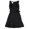 MaxMara  Italy. SPORTMAX. Black Belted Poly Sleeveless Dress