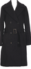 ISSEY MIYAKE JAPAN. FETE. Dark Navy Wool Cotton Belted Coat