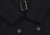 ISSEY MIYAKE JAPAN. FETE. Dark Navy Wool Cotton Belted Coat