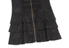 HIROKO KOSHINO HIROKO BIS JAPAN. Black Synthetic Suede Switching Zip Tunic/Mini Dress