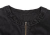 HIROKO KOSHINO HIROKO BIS JAPAN. Black Synthetic Suede Switching Zip Tunic/Mini Dress