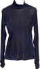 HIROKO KOSHINO  HIROKO BIS JAPAN. eSSeNtieL Gather Cuffs Blue Velor Shirt