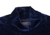 HIROKO KOSHINO  HIROKO BIS JAPAN. eSSeNtieL Gather Cuffs Blue Velor Shirt