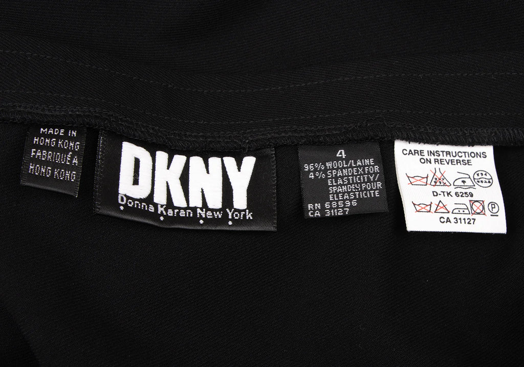 DONNA KARAN NEW YORK. DKNY. Black  Wool Long Skirt