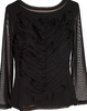 HIROKO KOSHINO  HIROKO BIS JAPAN. Black Mesh Front Crepe Design Shirt