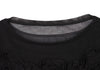 HIROKO KOSHINO  HIROKO BIS JAPAN. Black Mesh Front Crepe Design Shirt