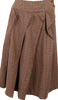 Vivienne Westwood UK. Red Label Brown Cotton Checker Frill Skirt