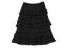 ISSEY MIYAKE JAPAN. EPOCA Black Wool Frill Tiered Skirt