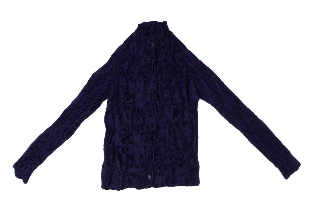 ISSEY MIYAKE JAPAN. FETE  Eggplant Color Reversible Pleated Blouse
