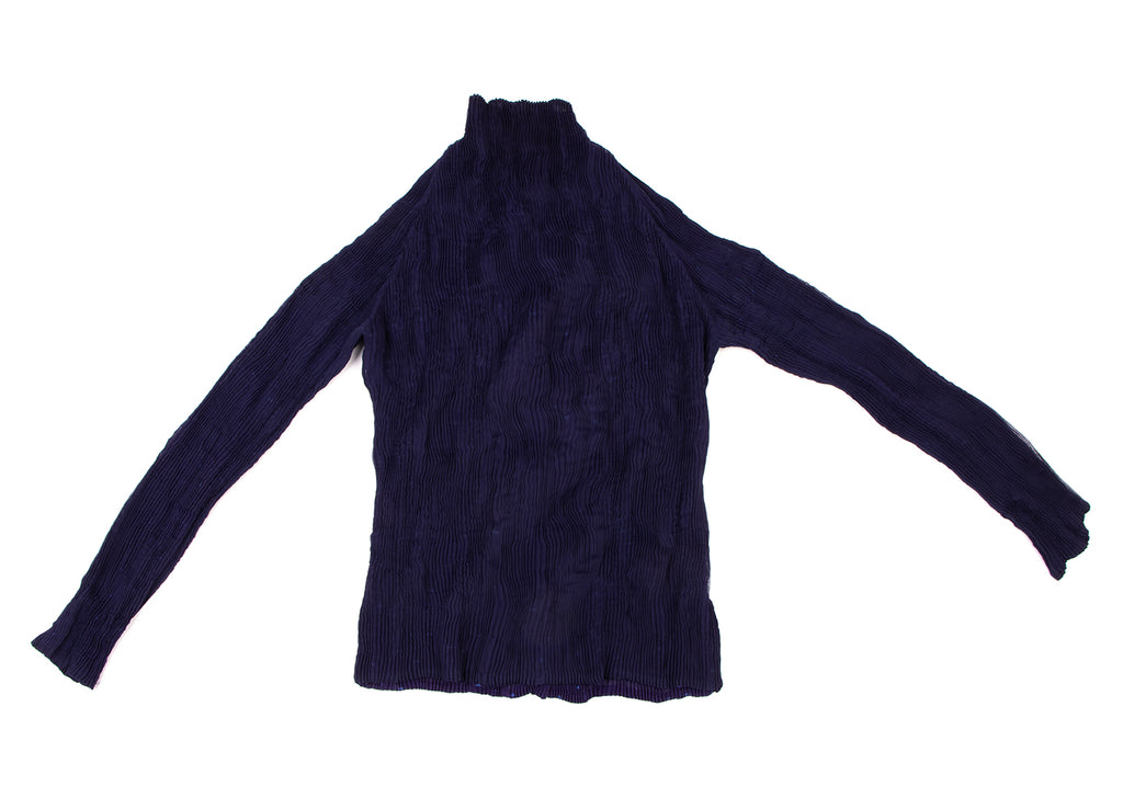 ISSEY MIYAKE JAPAN. FETE  Eggplant Color Reversible Pleated Blouse