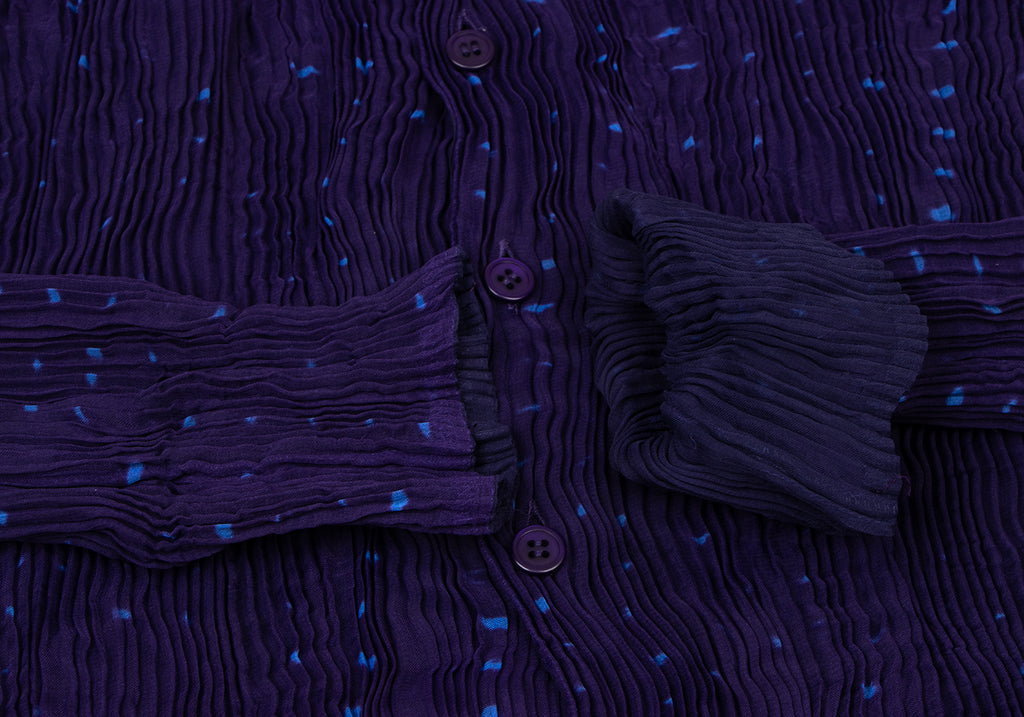 ISSEY MIYAKE JAPAN. FETE  Eggplant Color Reversible Pleated Blouse
