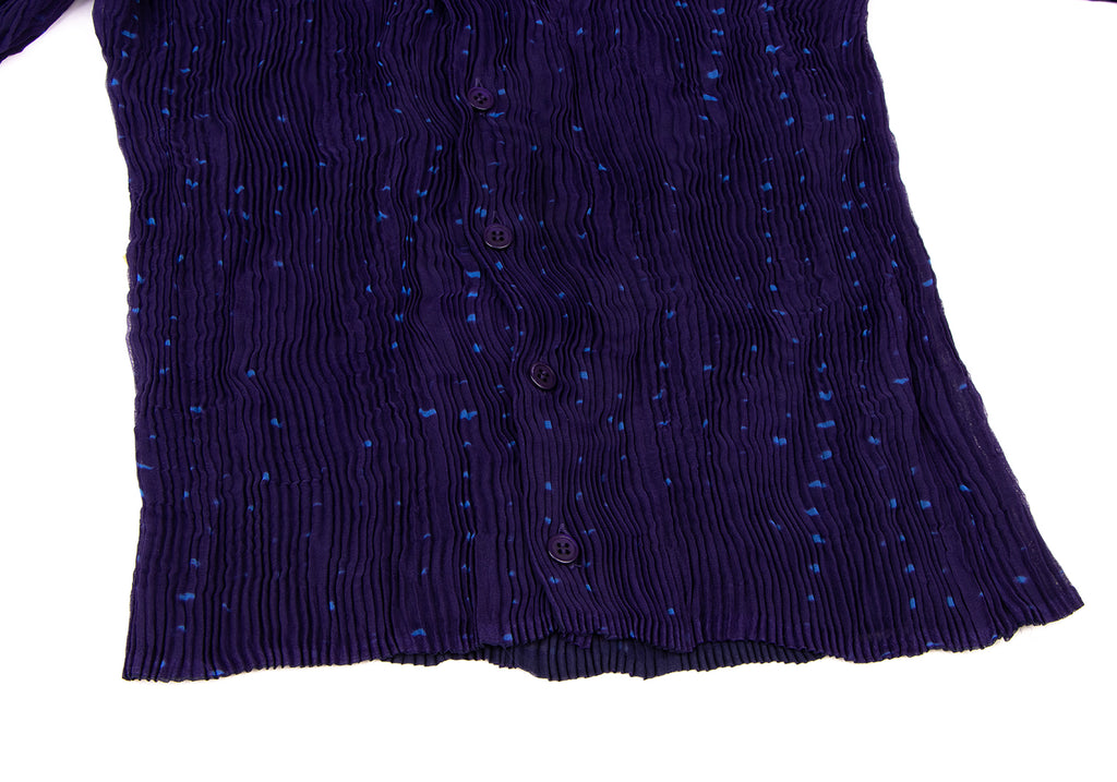 ISSEY MIYAKE JAPAN. FETE  Eggplant Color Reversible Pleated Blouse