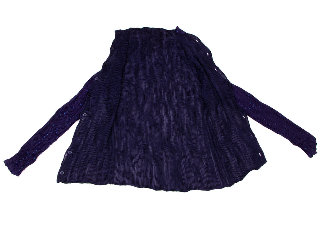 ISSEY MIYAKE JAPAN. FETE  Eggplant Color Reversible Pleated Blouse