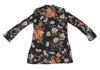 A/T ATSURO TAYAMA JAPAN. Black, Multi-Color Floral Printed Semi-Sheer Long Sleeve Tunic/Shirt Dress