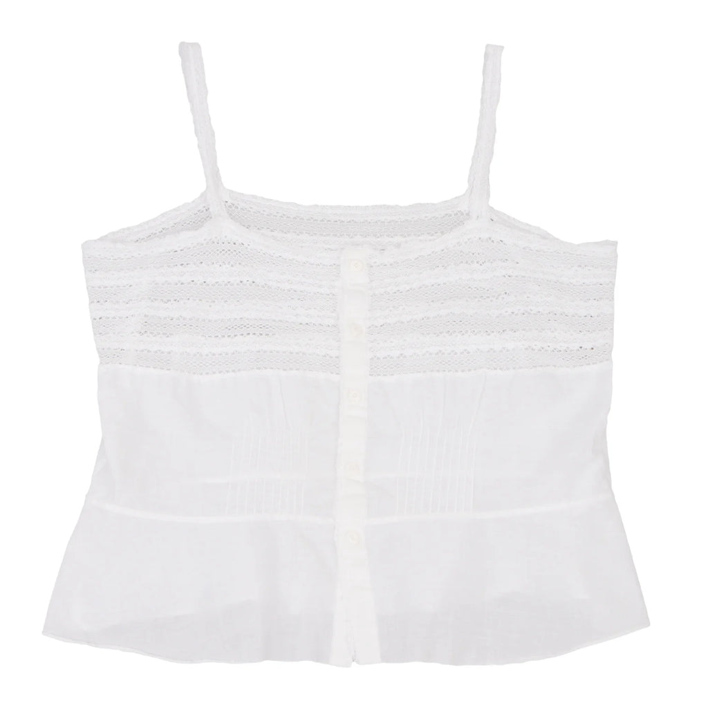 45rpm  45R JAPAN. White Lace Switching Cotton Camisole Top