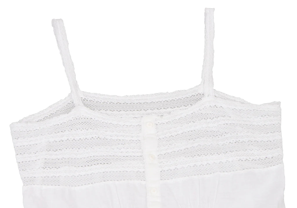 45rpm  45R JAPAN. White Lace Switching Cotton Camisole Top
