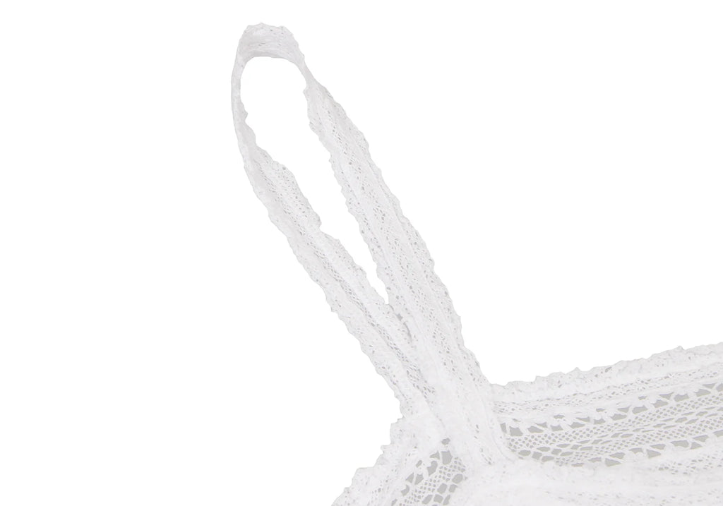 45rpm  45R JAPAN. White Lace Switching Cotton Camisole Top