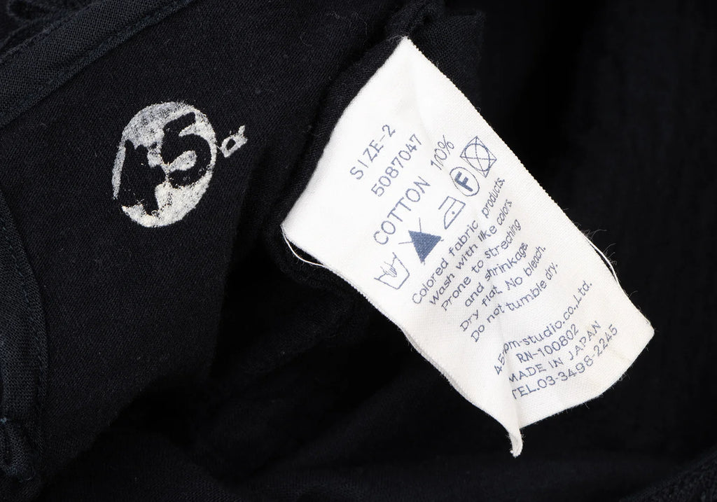 45rpm 45R JAPAN. Navy Front Tuck Sleeveless Shirt Navy