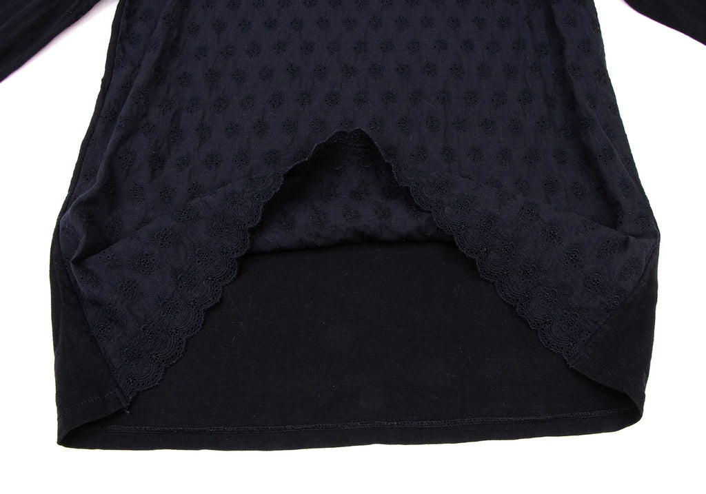45rpm 45R JAPAN. Navy Color Front Lace Switching Shirt