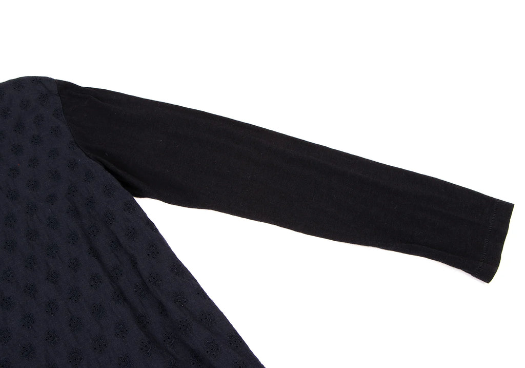 45rpm 45R JAPAN. Navy Color Front Lace Switching Shirt