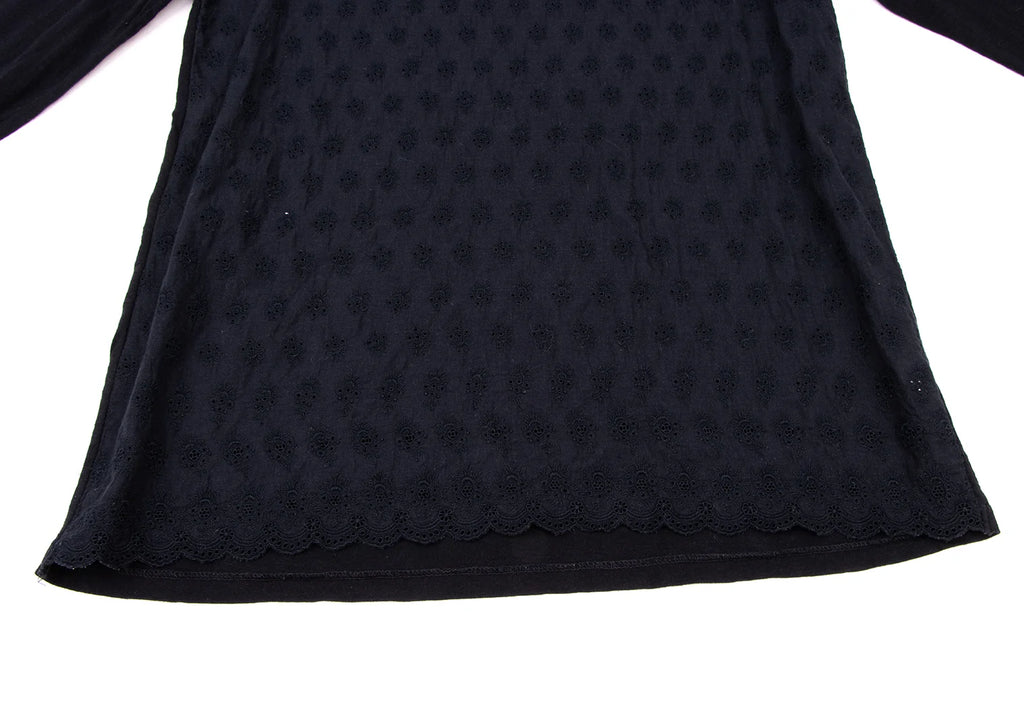 45rpm 45R JAPAN. Navy Color Front Lace Switching Shirt