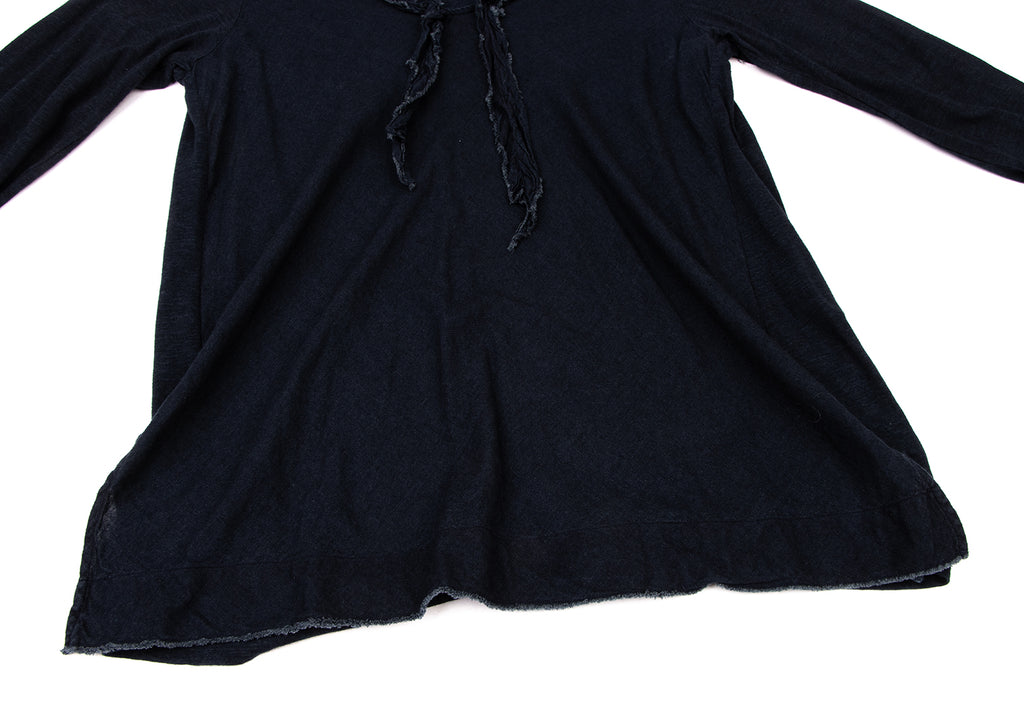 45RPM JAPAN.  Indigo Dyed Ribbon Neck Shirt/Blouse