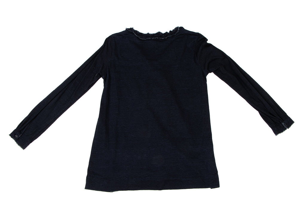 45RPM JAPAN.  Indigo Dyed Ribbon Neck Shirt/Blouse