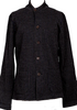 45RPM 45R JAPAN. Navy Wool Striped Mao Collar Knit Jacket