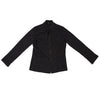 45RPM 45R JAPAN. Navy Wool Striped Mao Collar Knit Jacket