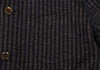 45RPM 45R JAPAN. Navy Wool Striped Mao Collar Knit Jacket