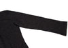 45RPM 45R JAPAN. Navy Wool Striped Mao Collar Knit Jacket