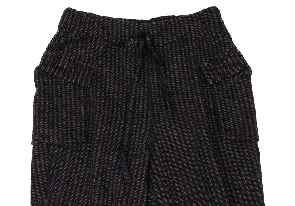 45rpm 45R JAPAN. Navy Wool Striped Knit Pants