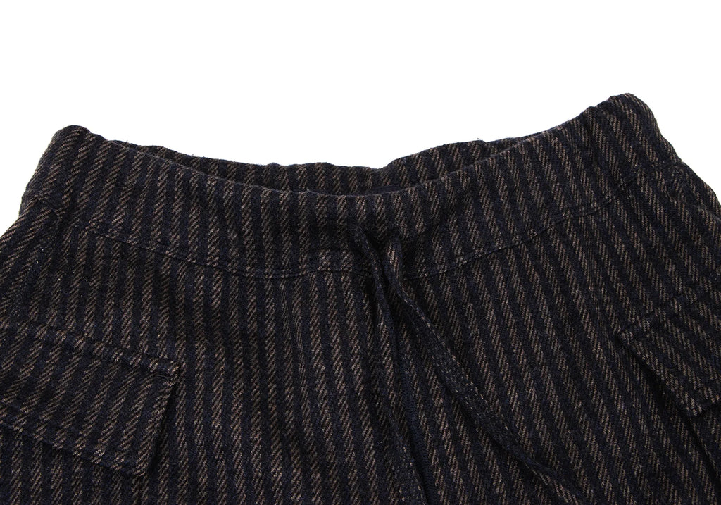 45rpm 45R JAPAN. Navy Wool Striped Knit Pants
