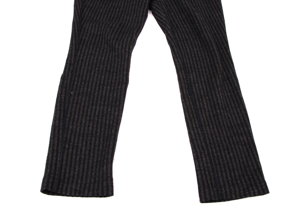 45rpm 45R JAPAN. Navy Wool Striped Knit Pants