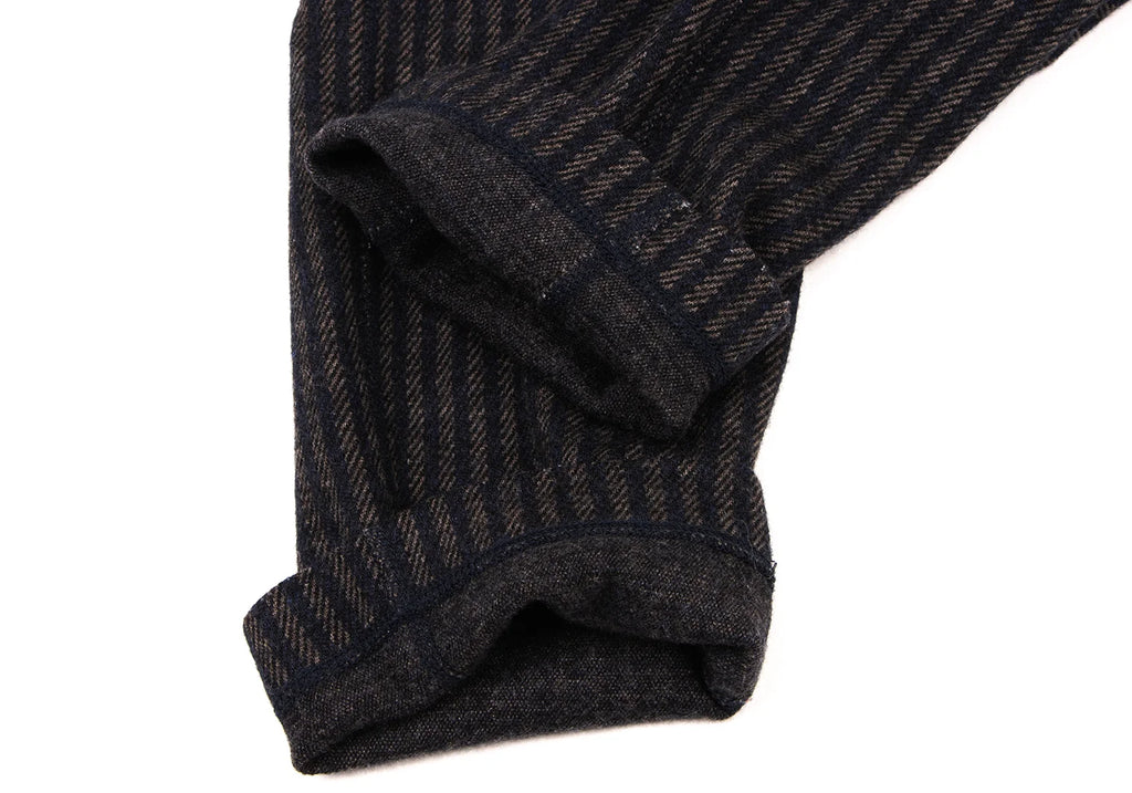 45rpm 45R JAPAN. Navy Wool Striped Knit Pants