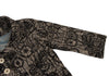 JUNKO SHIMADA JAPAN. Black, Beige Flower Printed Tweed Cropped Jacket