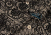 JUNKO SHIMADA JAPAN. Black, Beige Flower Printed Tweed Cropped Jacket