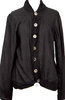 GOMME JAPAN. Black Switching Design Big Button Cardigan