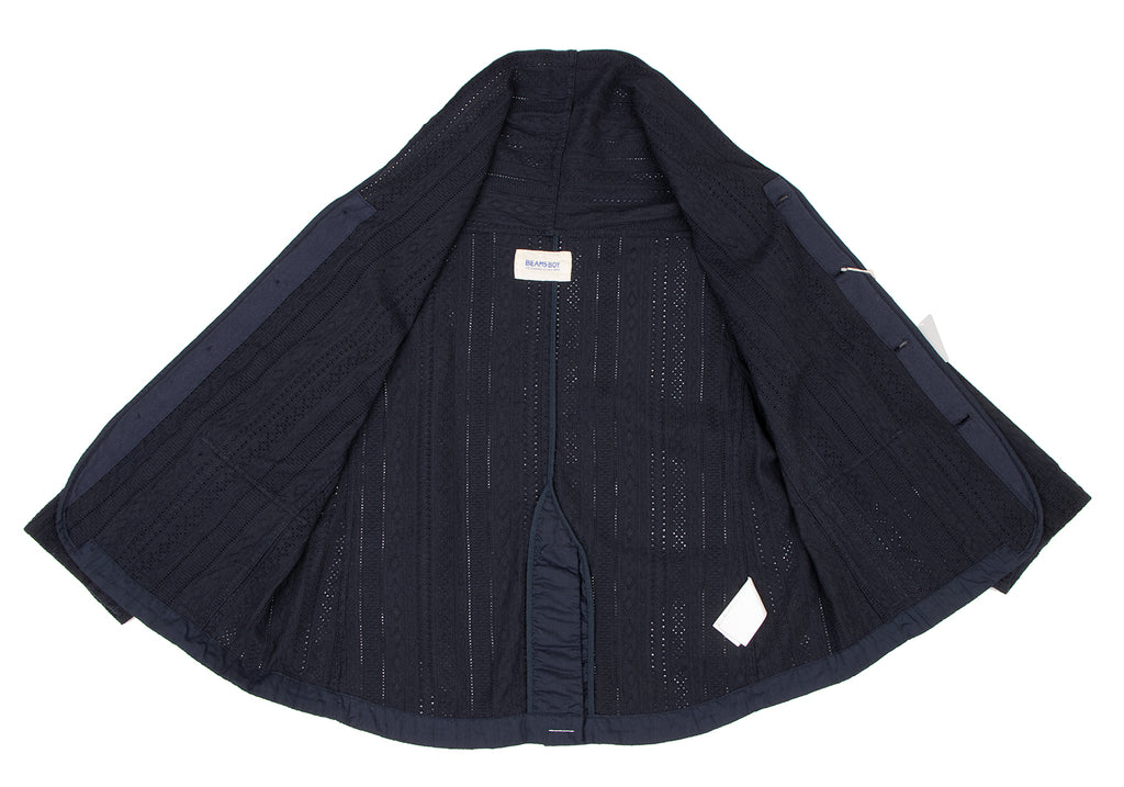 BEAMS BOY JAPAN. NEW W/TAGS. Navy Cotton Lace Shirt Jacket