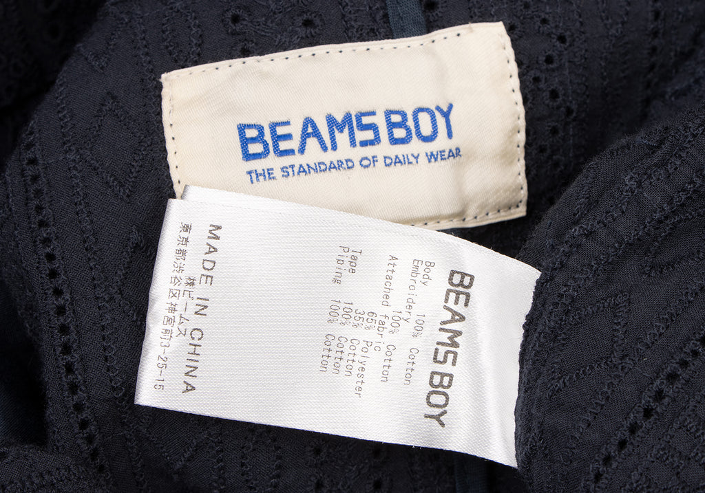 BEAMS BOY JAPAN. NEW W/TAGS. Navy Cotton Lace Shirt Jacket