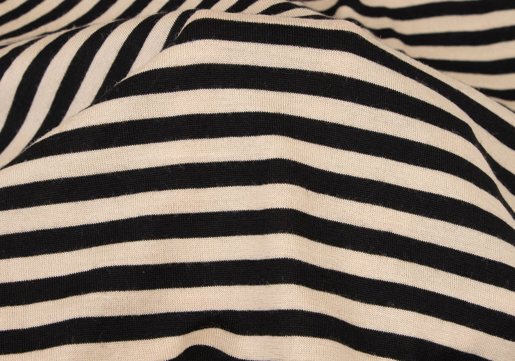 YOSHIE INABA L'EQUIPE JAPAN. NEW. NEW W/TAGS. Black, Beige Wool Blend Striped Sleeveless Shirt