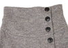 UNTITLED JAPAN. Grey Wool Angora High Waisted Button Wrap Skirt