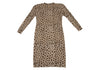 YOSHIE INABA  JAPAN. Mocha Wool Cashmere Leopard Knit Dress