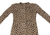 YOSHIE INABA  JAPAN. Mocha Wool Cashmere Leopard Knit Dress