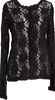 LIMI feu JAPAN. Black Floral Lace Knit Open Knit Cardigan Sweater Top