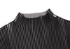 HIROKO KOSHINO Japan. Black Bi-color Rib Knit Sweater