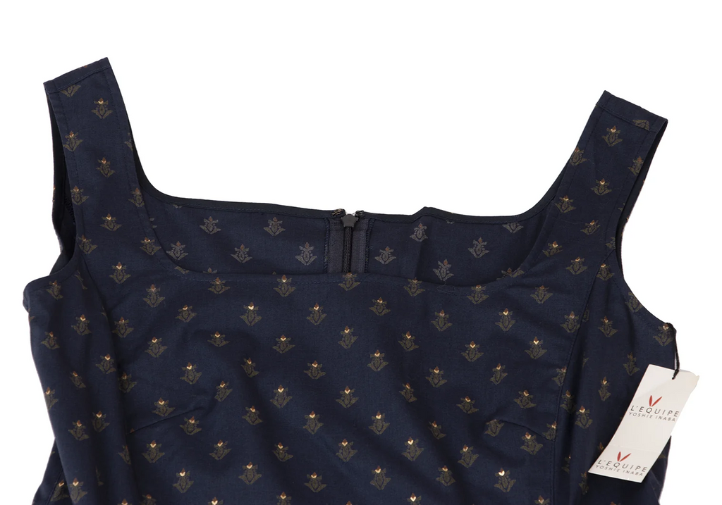 YOSHIE INABA L'EQUIPE JAPAN. NWT (NEW W/TAGS) Blue Printed Sleeveless Dress
