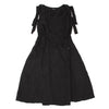 ISSEY MIYAKE JAPAN. ZUCCA..Black Pin Stripe Washed Shoulder Belt Striped Dress