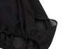 YOHJI YAMAMOTO JAPAN. Y's Black Oversize Semi-Sheer Drawstring Design Blouse
