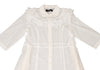 COMME des GARCONS JAPAN. TRICOT. Vintage White Frill Round Collar Sheer Shirt Dress